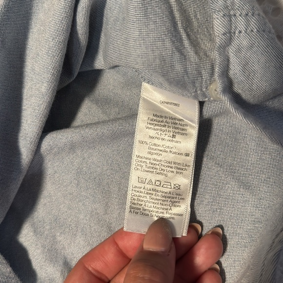 Men's Light Blue Button-Up Shirt Easy Fit - Picture 3 of 5